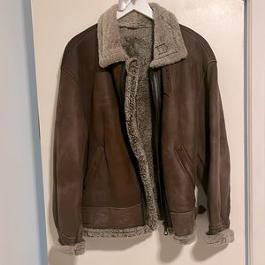Brown shearling/sheepskin jacket B3 Air Force Style bomber style